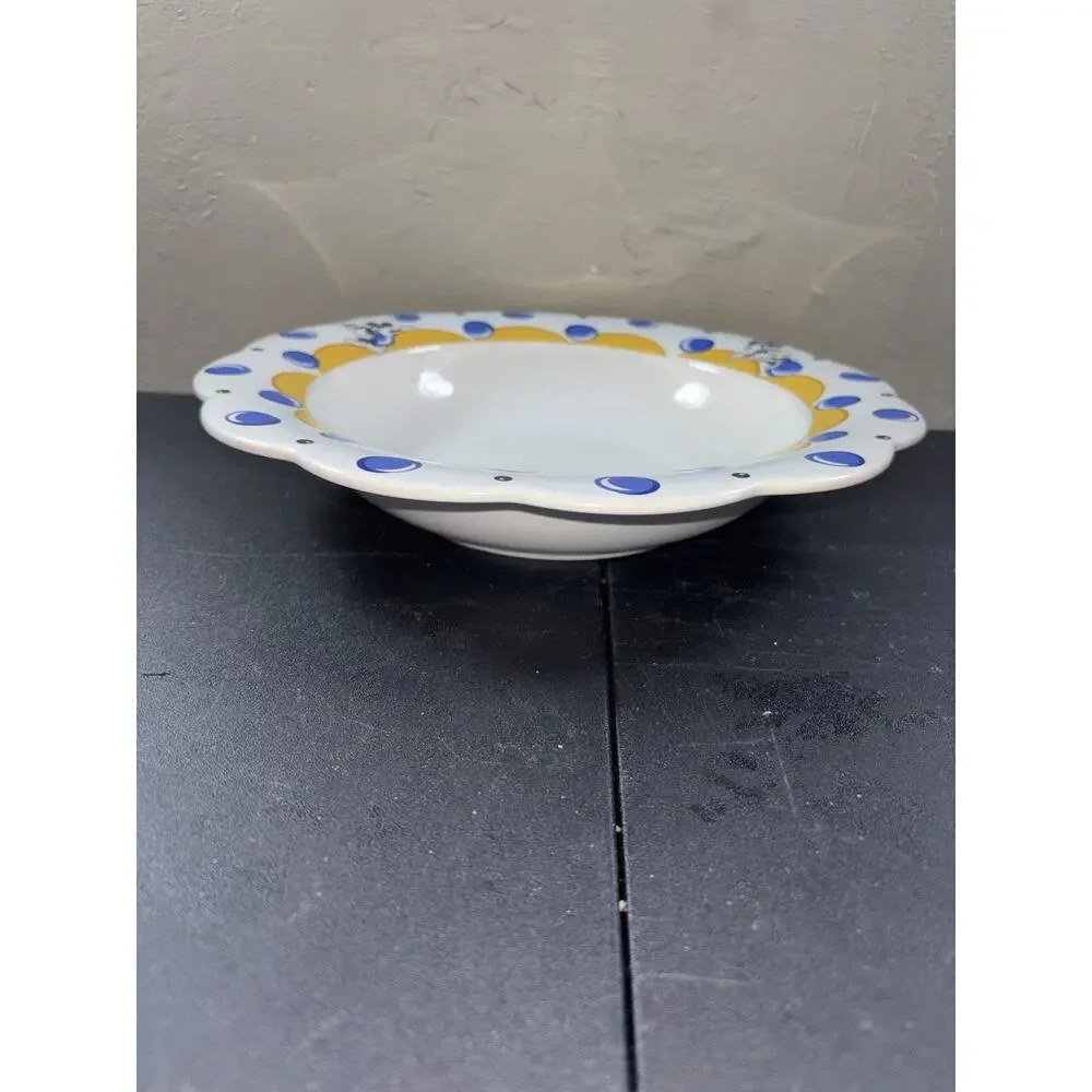 2 Vtg Pfaltzgraff Disney Mickey & Co. Mini Mouse Rimmed Soup Bowl Scalloped Edge